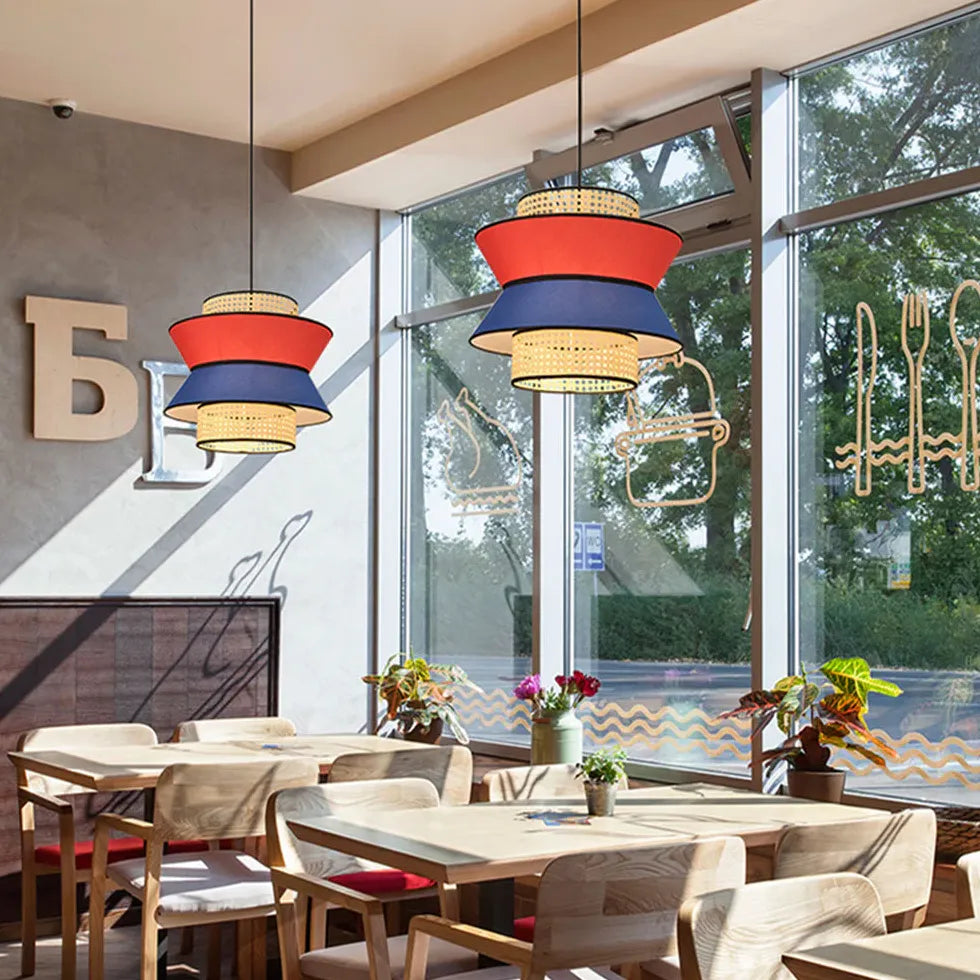 Lampadari Rattan Design Elegante Con PVC Multicolore - clowasit.com