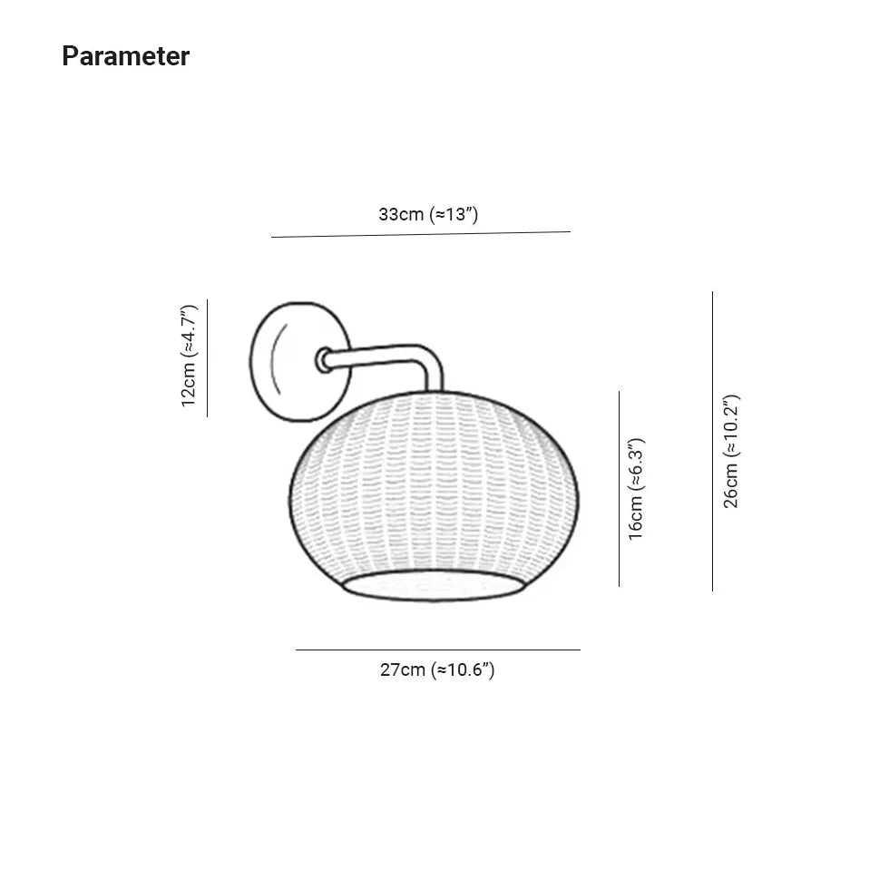 Lampadari a parete led semicerchio in rattan - clowasit.com