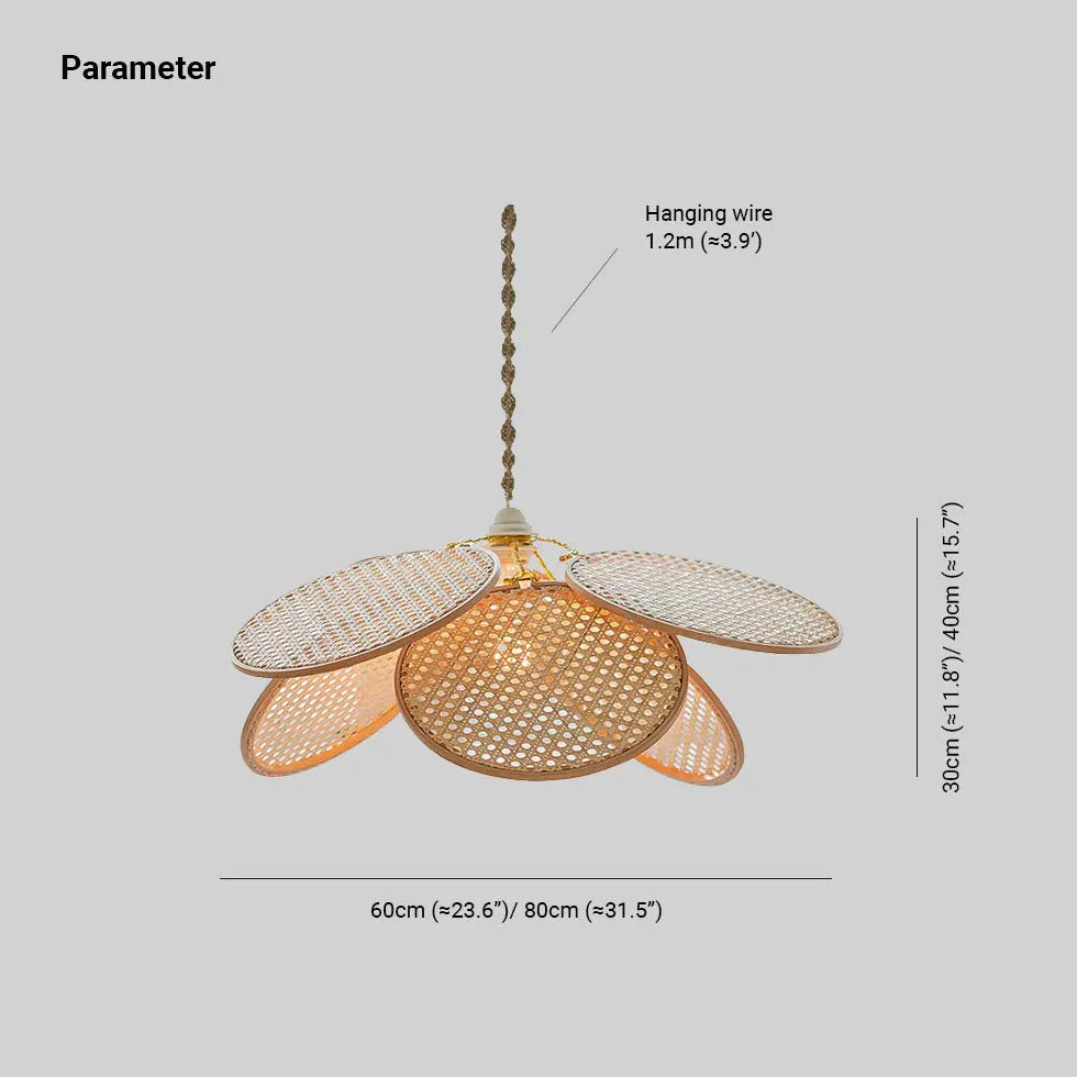 Rosone Lampadario Vintage Design Elegante in Rattan - clowasit.com