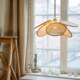 Rosone Lampadario Vintage Design Elegante in Rattan - clowasit.com