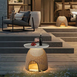Lampada da terra in rattan a semisfera - clowasit.com
