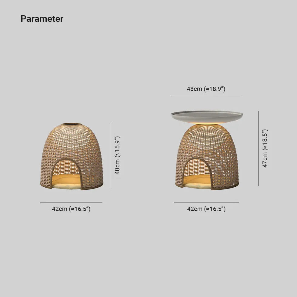 Lampada da terra in rattan a semisfera - clowasit.com