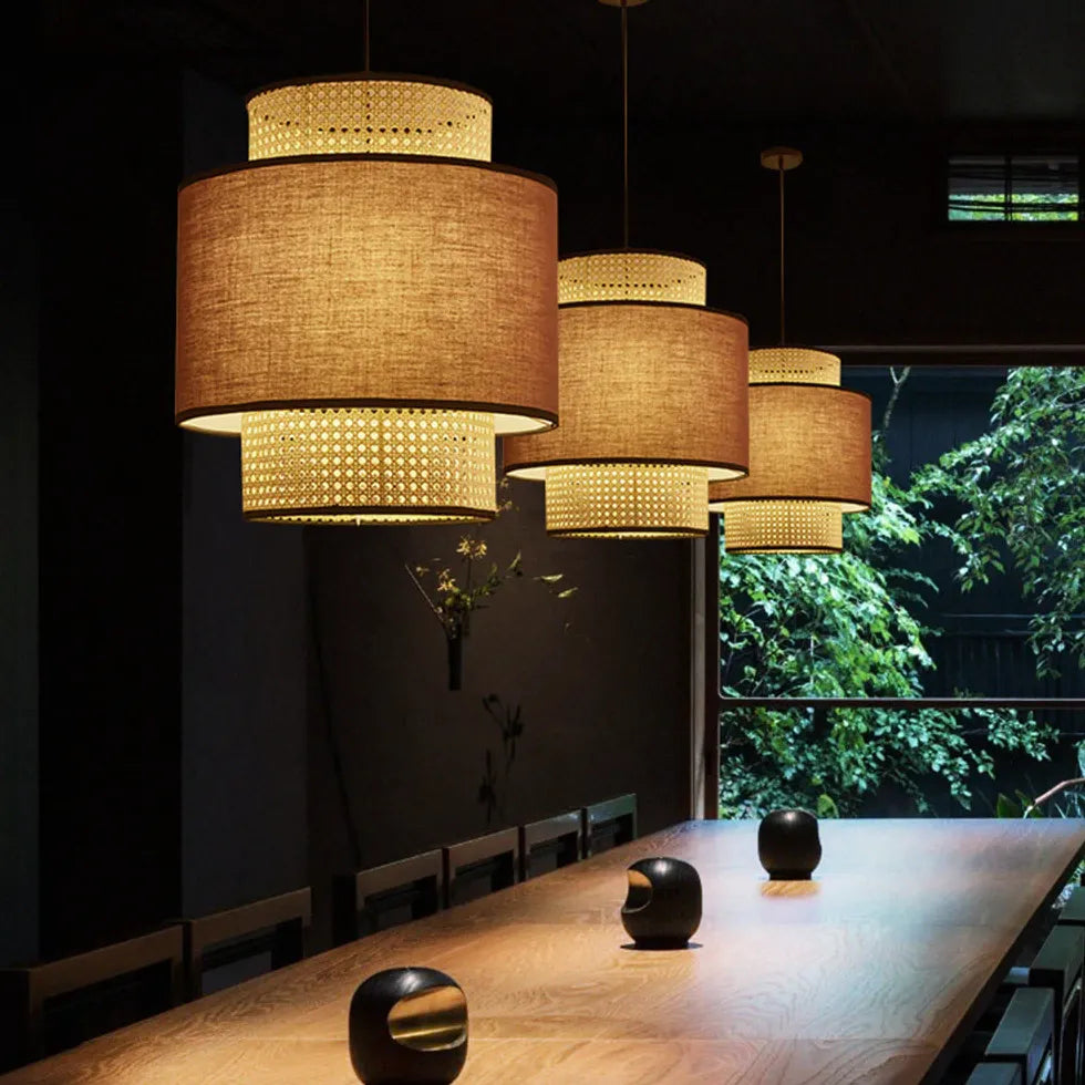 Coprifilo per lampadari PVC doppio strato rattan - clowasit.com