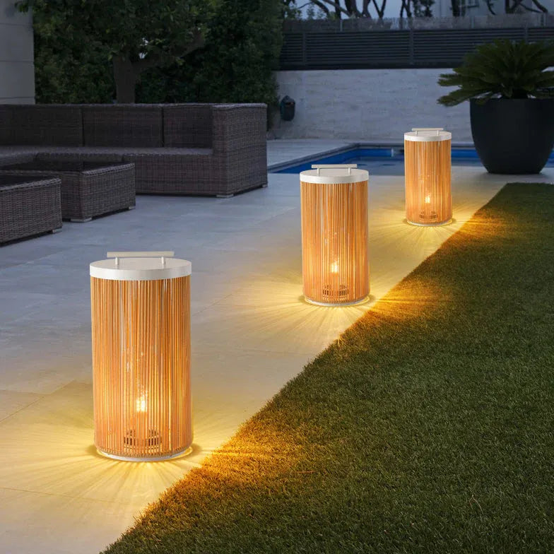 Lampadari da pavimento cilindro rattan esterno - clowasit.com