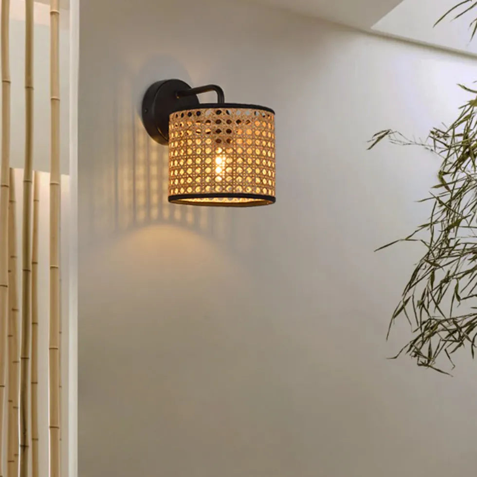Lampadario da muro rattan camera letto - clowasit.com