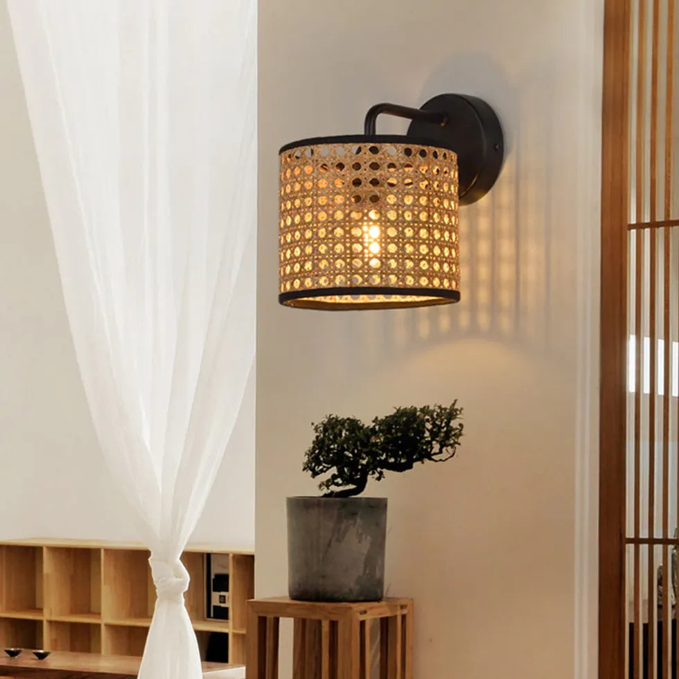 Lampadario da muro rattan camera letto - clowasit.com