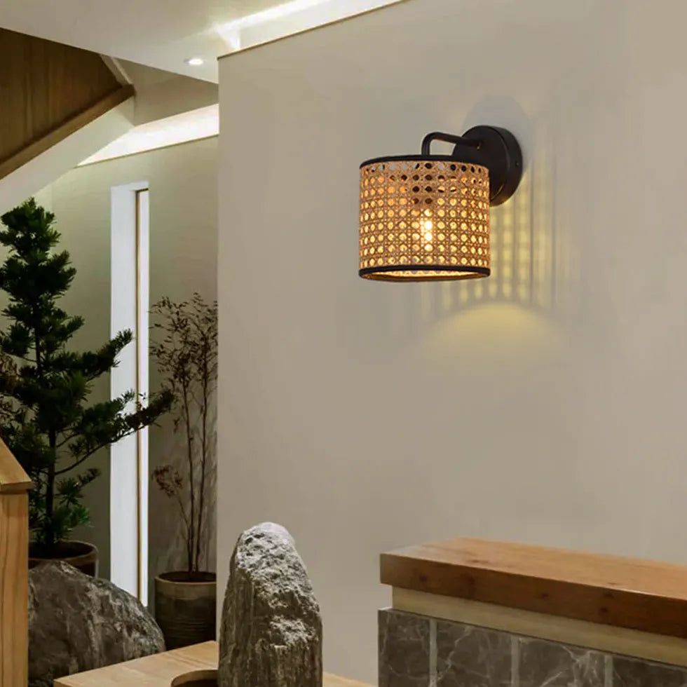 Lampadario da muro rattan camera letto - clowasit.com