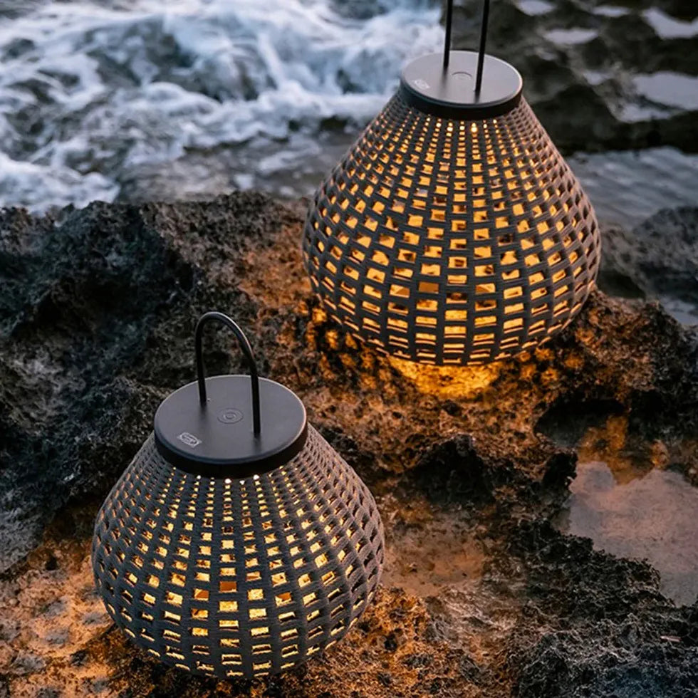 Lampade da terra etniche intrecci di rattan - clowasit.com
