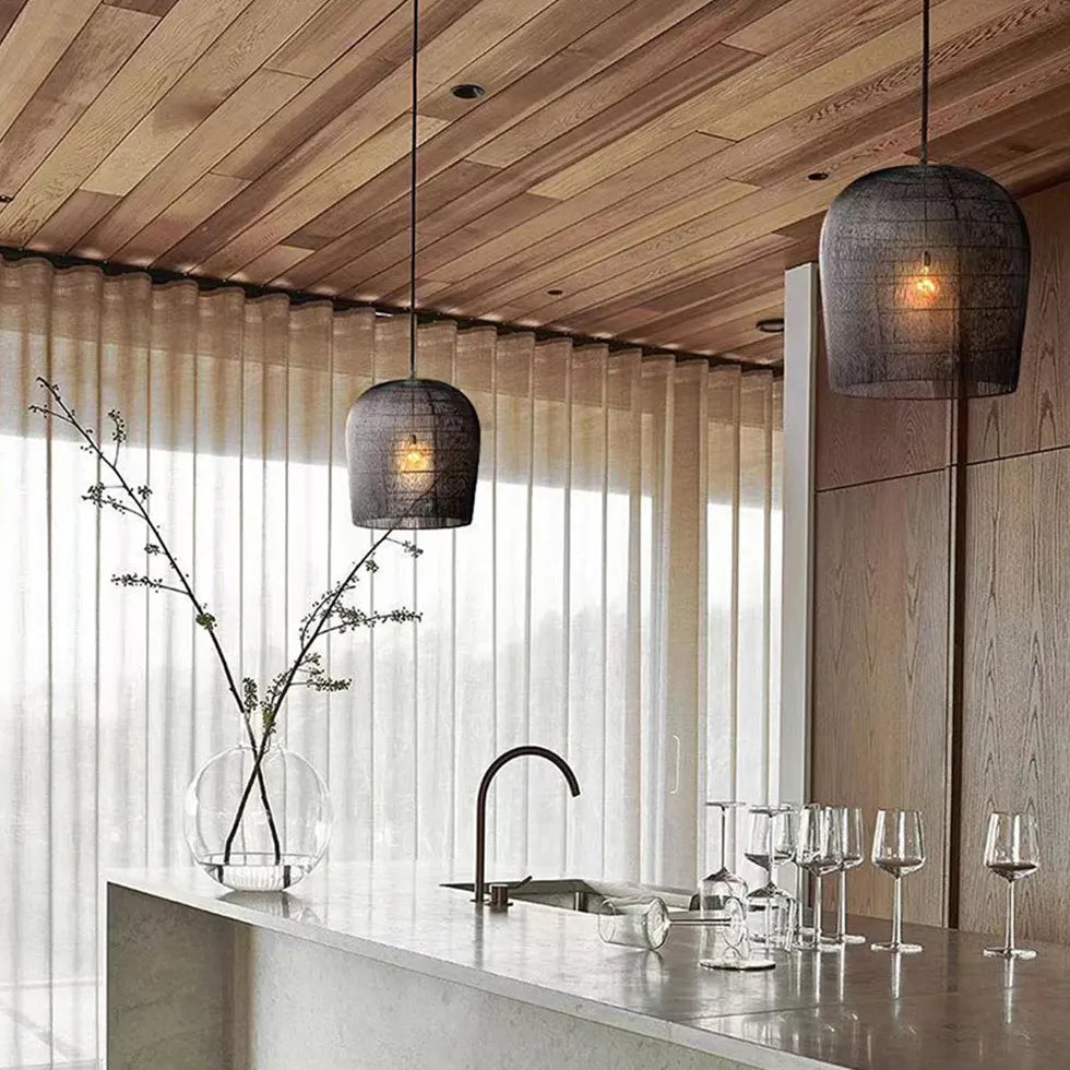 Pendente lampadari moderni cucina intrecciato semi trasparente - clowasit.com