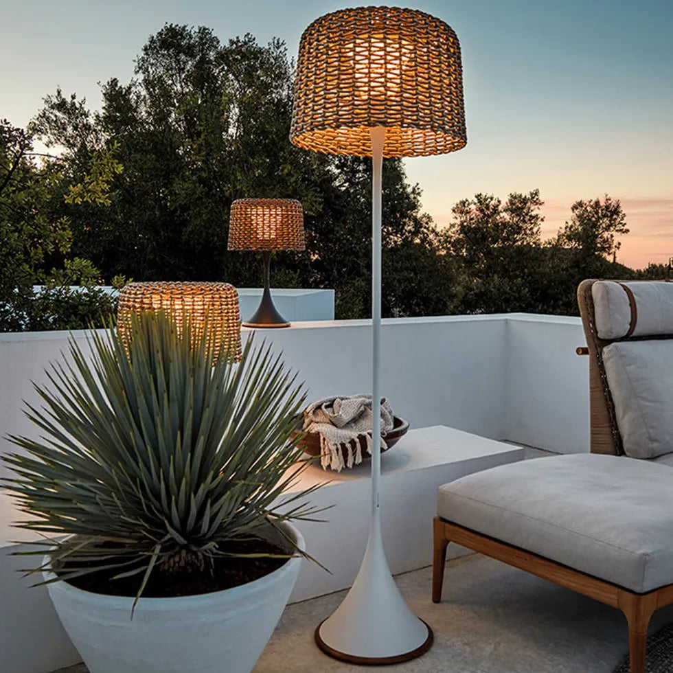 Lampade a terra da esterno Solare in Rattan - clowasit.com