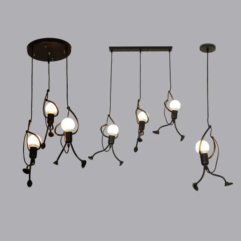 Lampadario stile moderno con figure bianche eleganti - clowasit.com