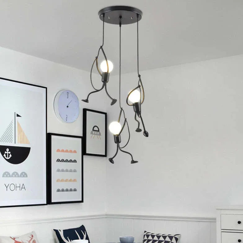 Lampadario stile moderno con figure bianche eleganti - clowasit.com