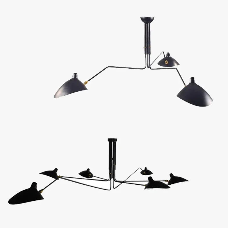 Lampadario da sala Design elegante nero regolabile - clowasit.com