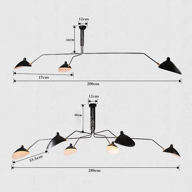 Lampadario da sala Design elegante nero regolabile - clowasit.com