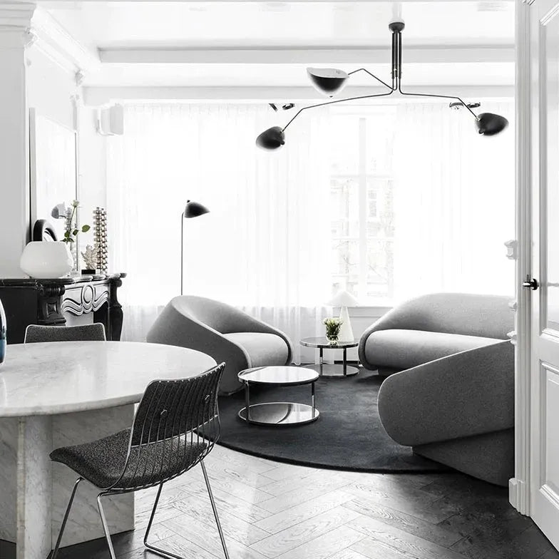 Lampadario da sala Design elegante nero regolabile - clowasit.com