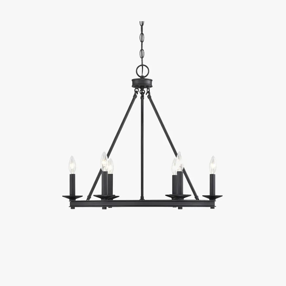 Lampadari Candele Eleganza Industriale in Metallo Nero - clowasit.com