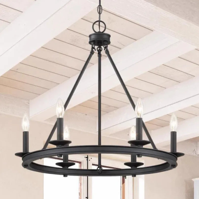 Lampadari Candele Eleganza Industriale in Metallo Nero - clowasit.com