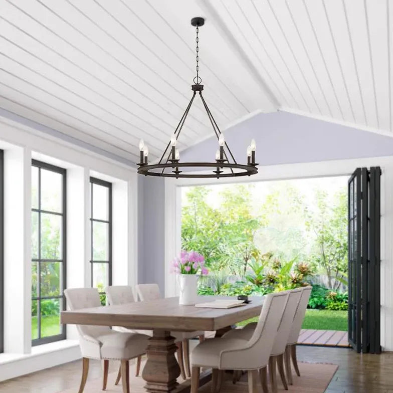 Lampadari Candele Eleganza Industriale in Metallo Nero - clowasit.com
