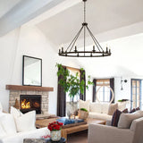 Lampadari Candele Eleganza Industriale in Metallo Nero - clowasit.com