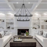 Lampadari Candele Eleganza Industriale in Metallo Nero - clowasit.com