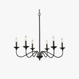 Lampadario con candele in metallo nero elegante - clowasit.com