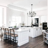 Lampadario con candele in metallo nero elegante - clowasit.com