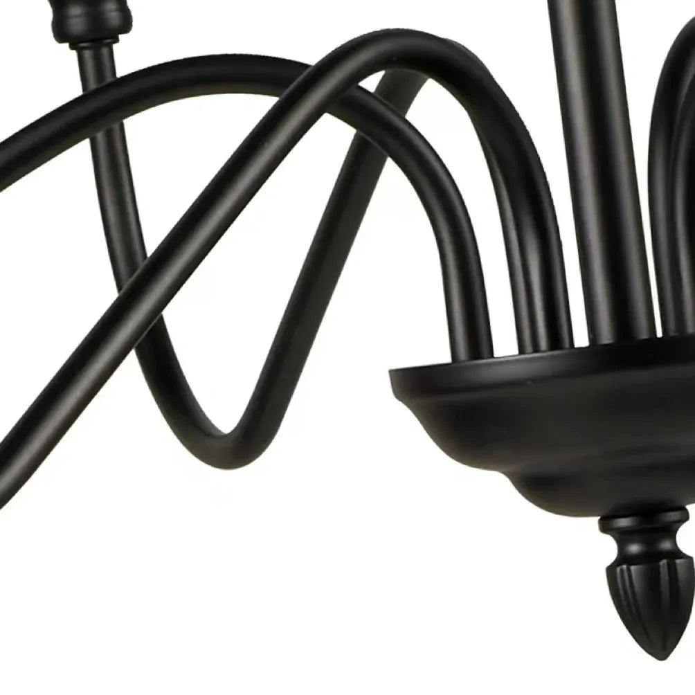 Lampadario con candele in metallo nero elegante - clowasit.com
