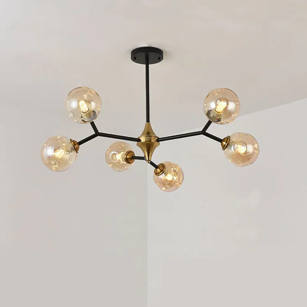Lampadario soggiorno classico a sfera di vetro - clowasit.com
