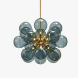 Lampadario Blu Moderno con Petali di Vetro - clowasit.com