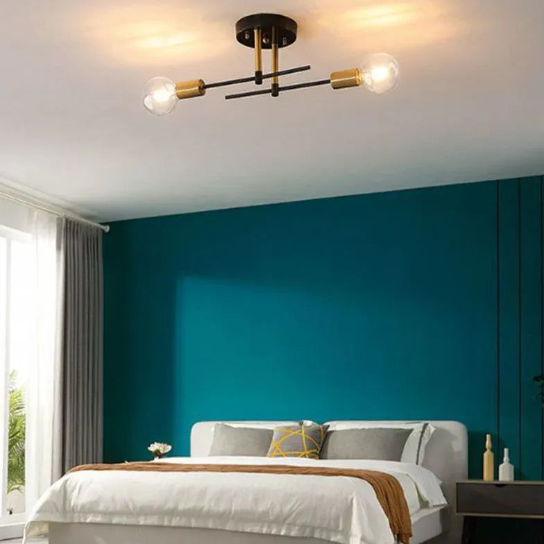 Lampadario Nero e Oro Elegante e Moderno - clowasit.com