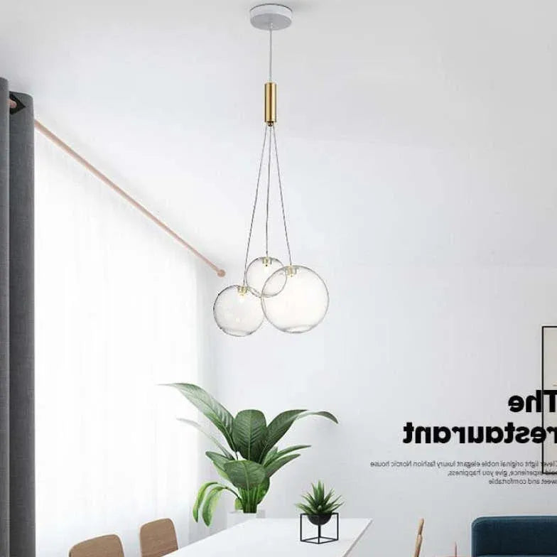 Lampadario Bubble Grandi Sfere in Vetro Trasparente - clowasit.com