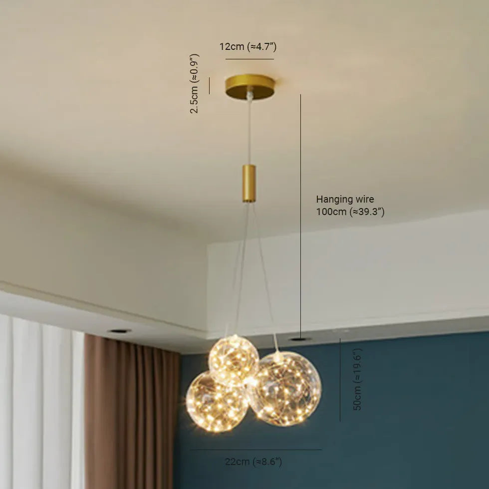 Lampadario Bubble Grandi Sfere in Vetro Trasparente - clowasit.com