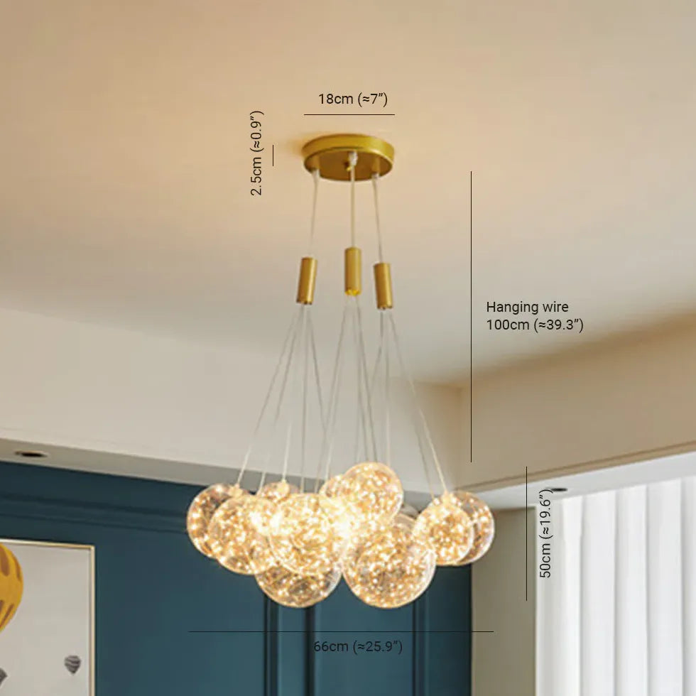 Lampadario Bubble Grandi Sfere in Vetro Trasparente - clowasit.com