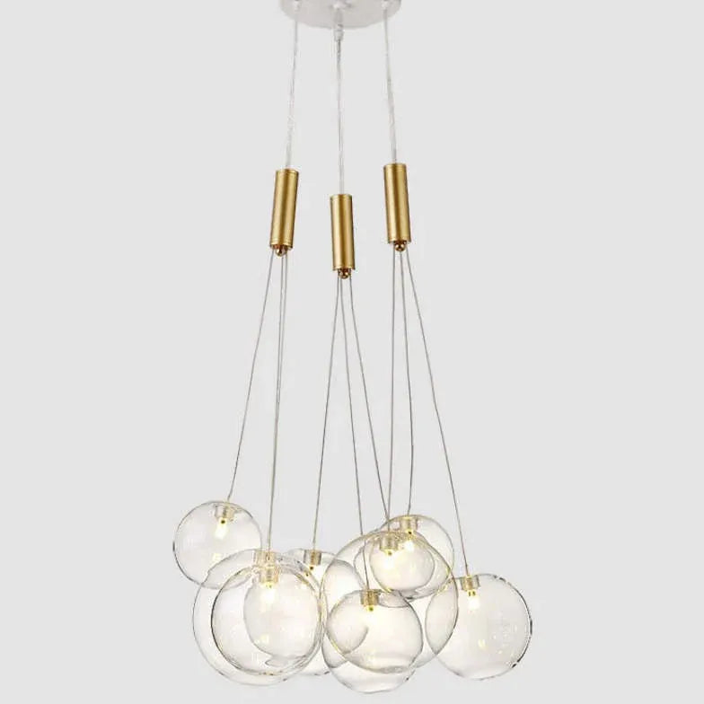 Lampadario Bubble Grandi Sfere in Vetro Trasparente - clowasit.com