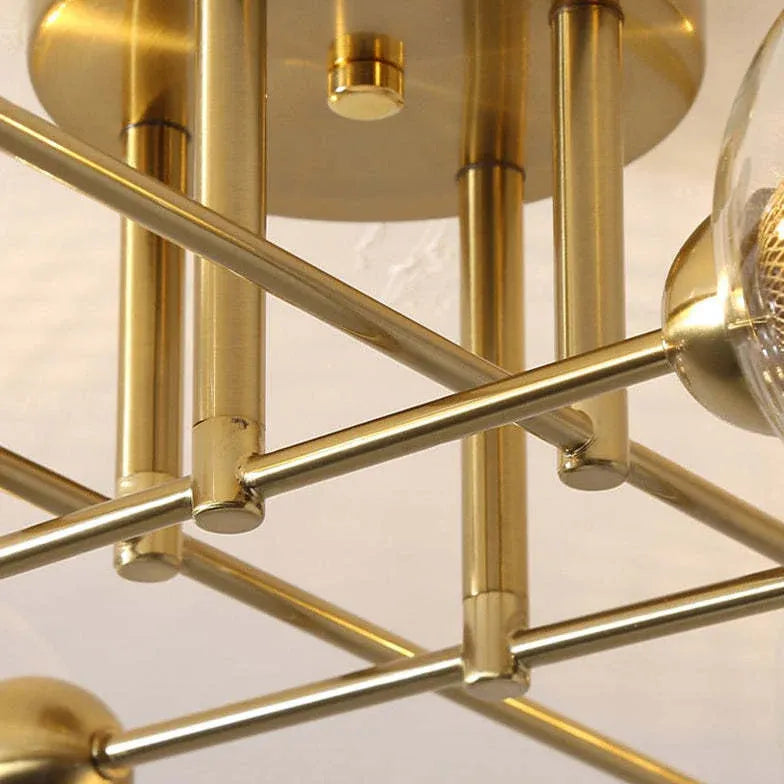 Lampadario Moderno Salone Sfere Vetro Dorato - clowasit.com