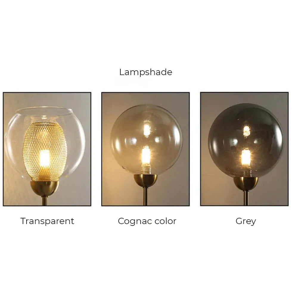 Lampadario Moderno Salone Sfere Vetro Dorato - clowasit.com