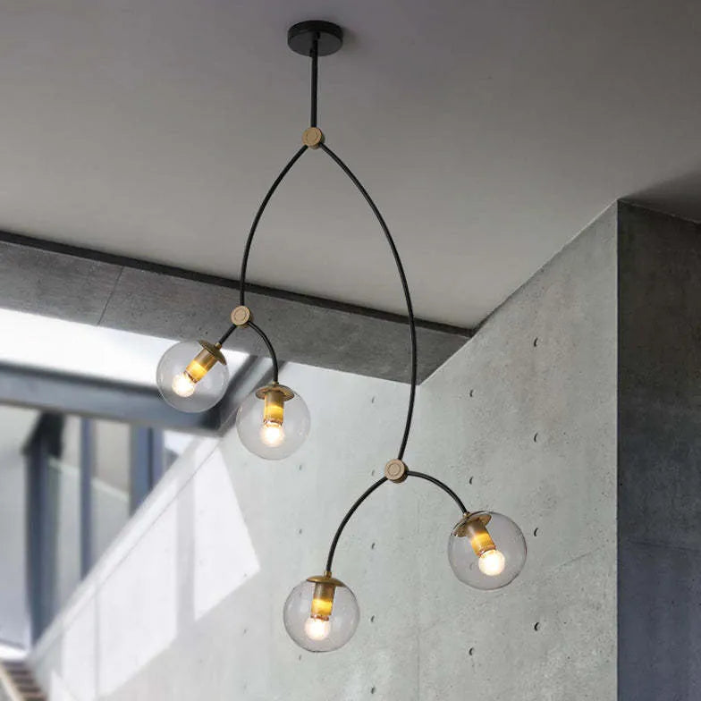 Lampadario a lampada nero design moderno minimalista - clowasit.com