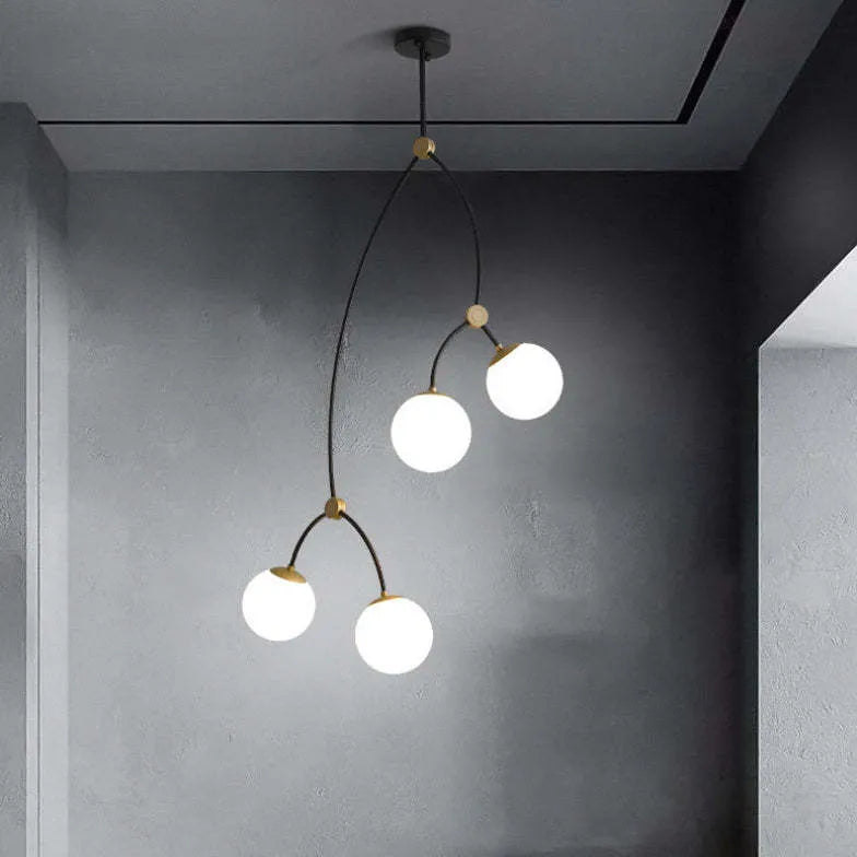 Lampadario a lampada nero design moderno minimalista - clowasit.com