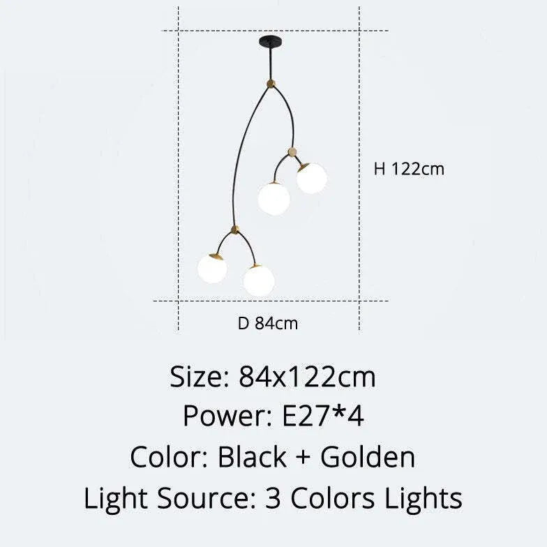 Lampadario a lampada nero design moderno minimalista - clowasit.com