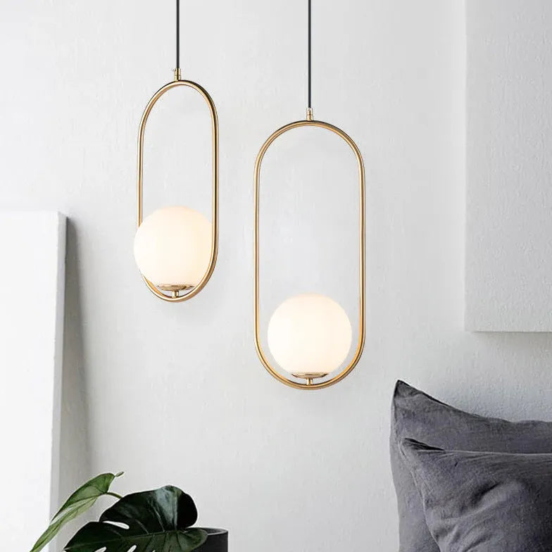 Lampadari a sospensione in metallo cornice ovale - clowasit.com