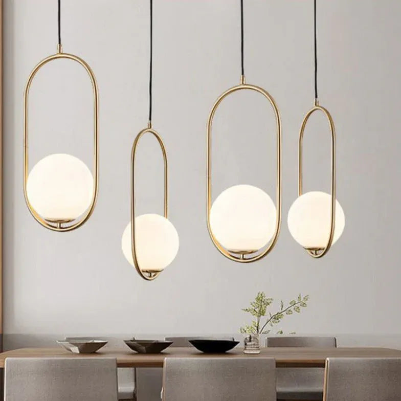 Lampadari a sospensione in metallo cornice ovale - clowasit.com
