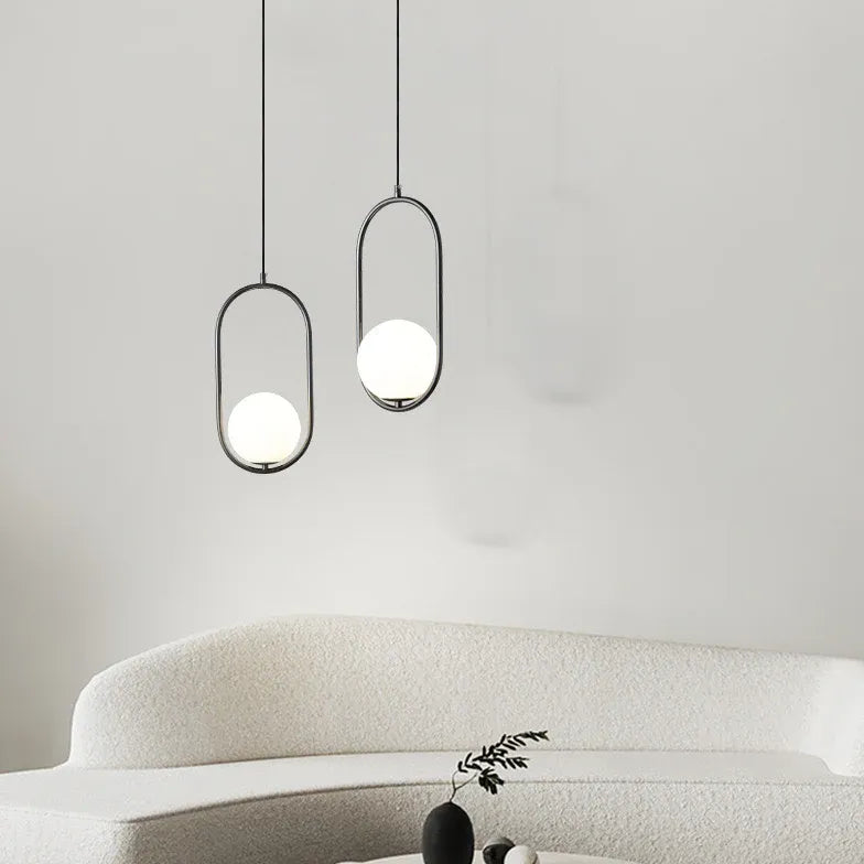 Lampadari a sospensione in metallo cornice ovale - clowasit.com