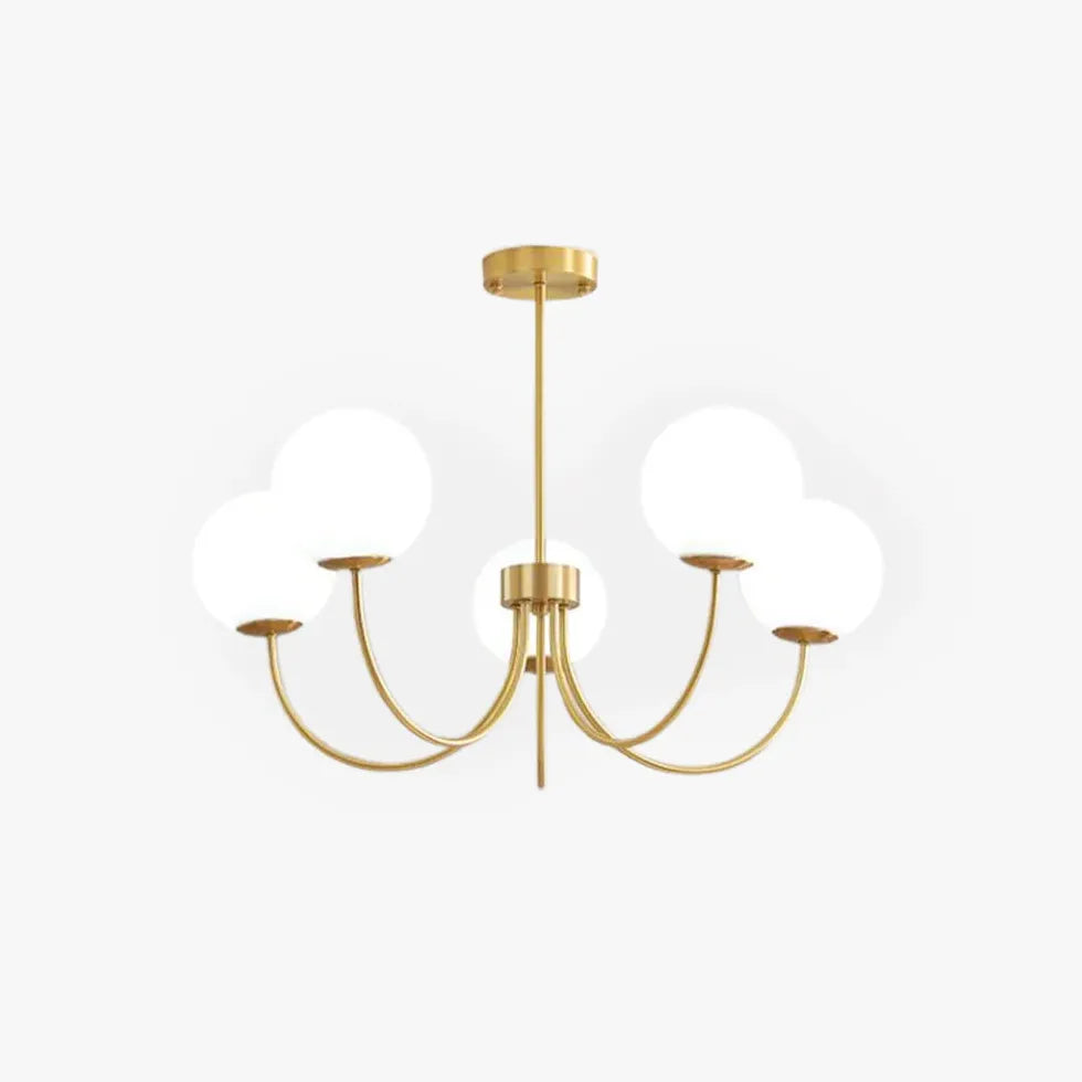Lampadario moderno sferico elegante dorato - clowasit.com