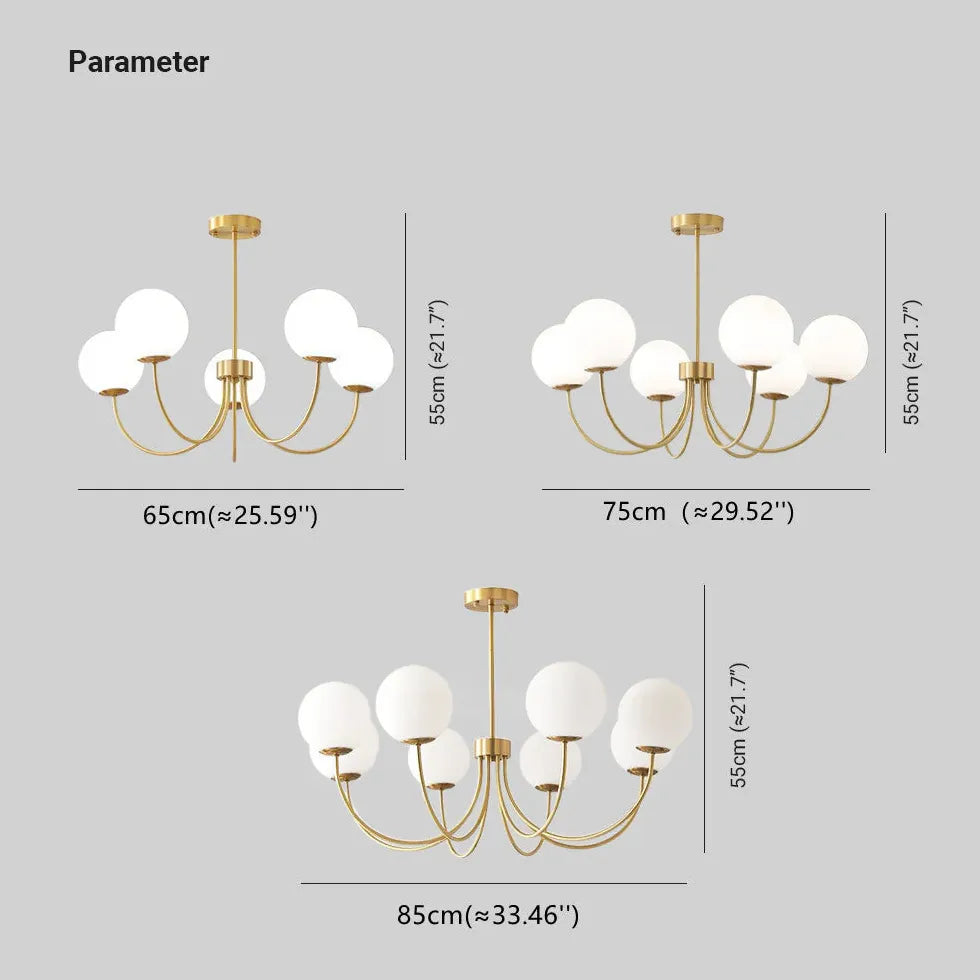 Lampadario moderno sferico elegante dorato - clowasit.com