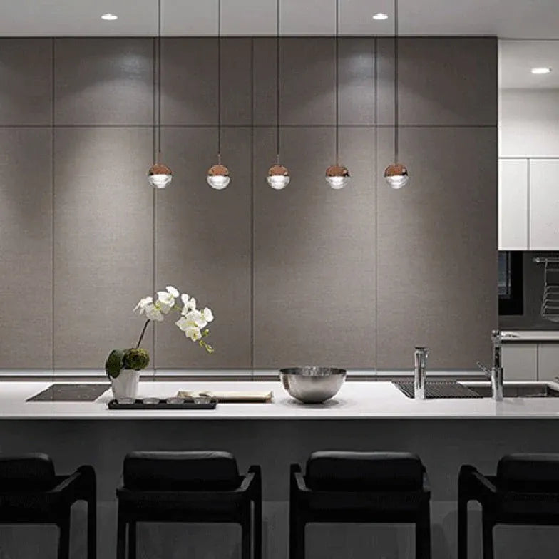 Lampadario sospensione moderno led vetro e metallo - clowasit.com