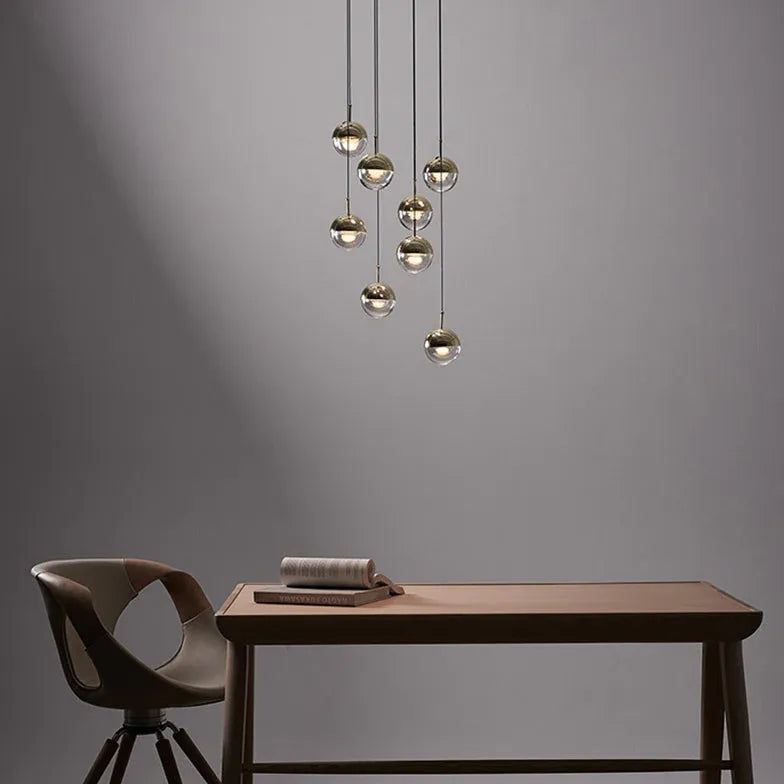 Lampadario sospensione moderno led vetro e metallo - clowasit.com