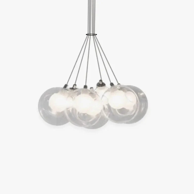 Lampadario Bollicine Design Elegante in Vetro Trasparente - clowasit.com