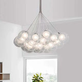 Lampadario Bollicine Design Elegante in Vetro Trasparente - clowasit.com