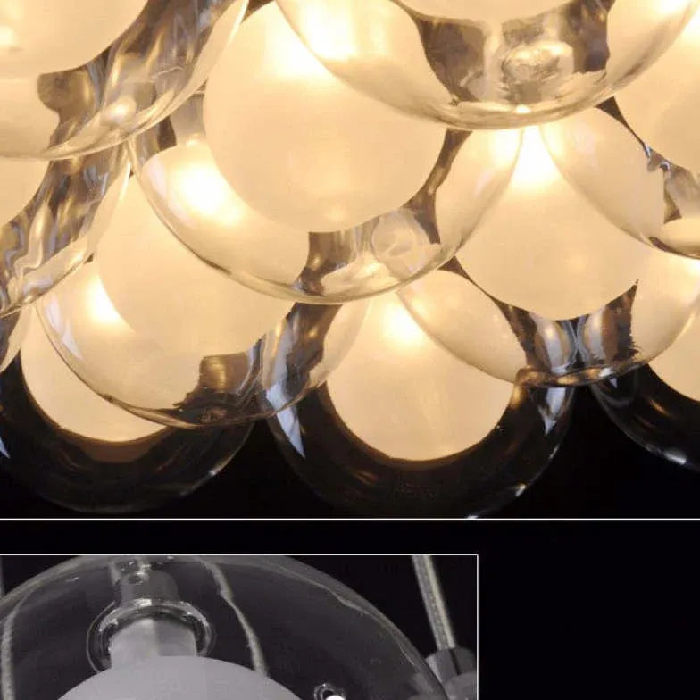 Lampadario Bollicine Design Elegante in Vetro Trasparente - clowasit.com