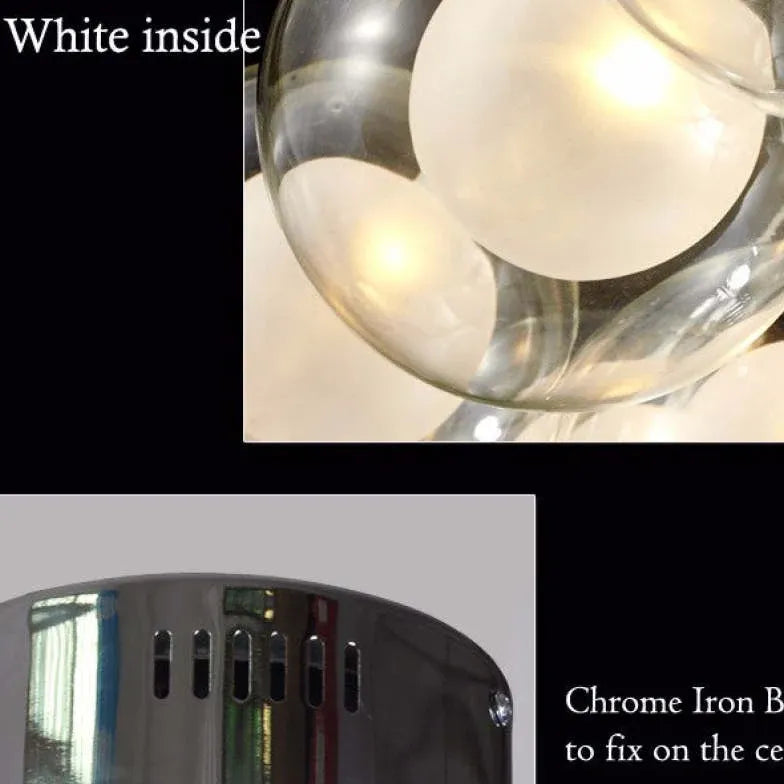Lampadario Bollicine Design Elegante in Vetro Trasparente - clowasit.com